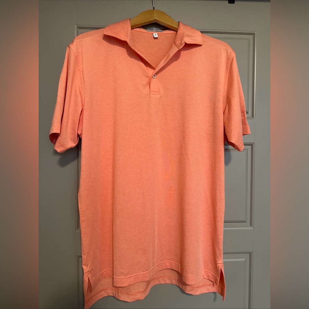 Men’s Peter Millar Peach/Salmon Golf Polo